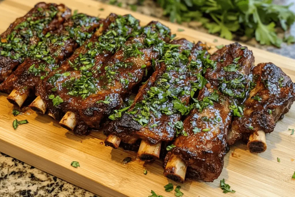 Does oxtail taste like short ribs? Braised oxtail and short ribs on a rustic plate