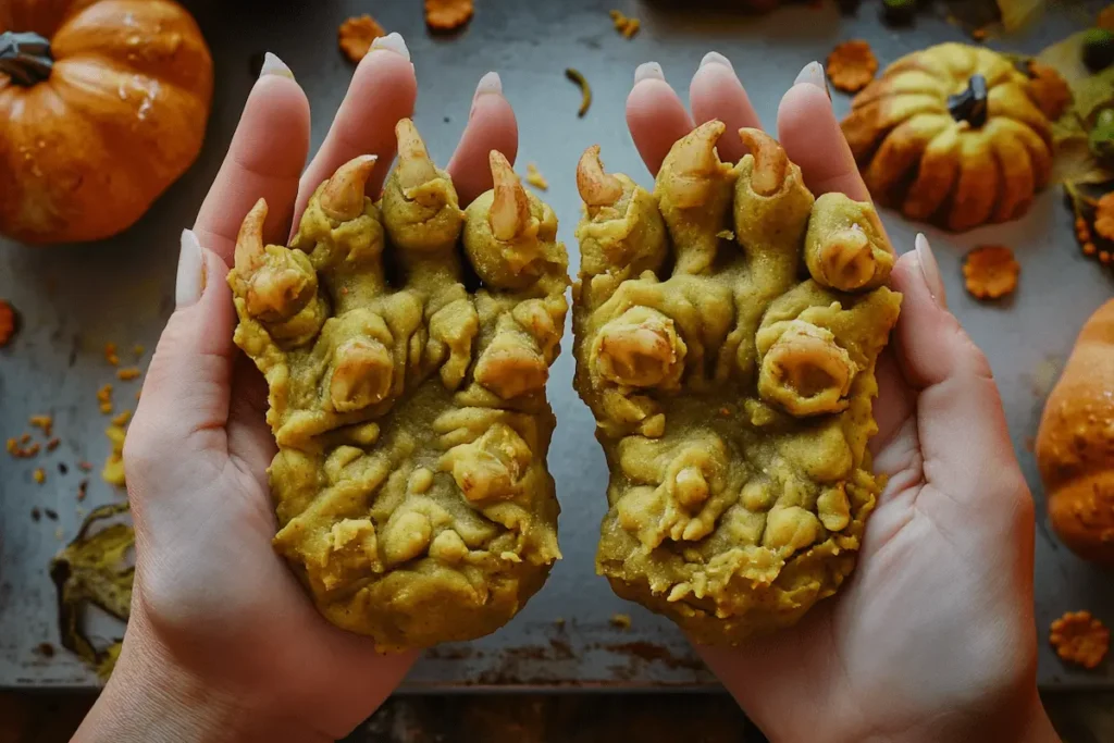 Close-up overhead shot of crunchy ogre toes recipe appetizers