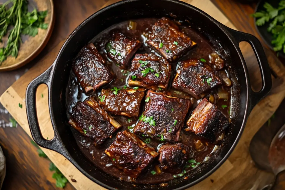 Should short ribs be covered in liquid? tender short ribs braising in broth