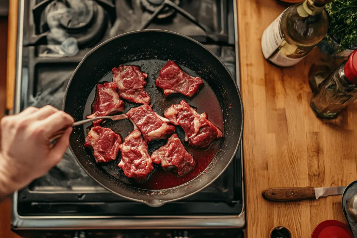 Should short ribs be covered in liquid? Braised short ribs partially submerged in broth.