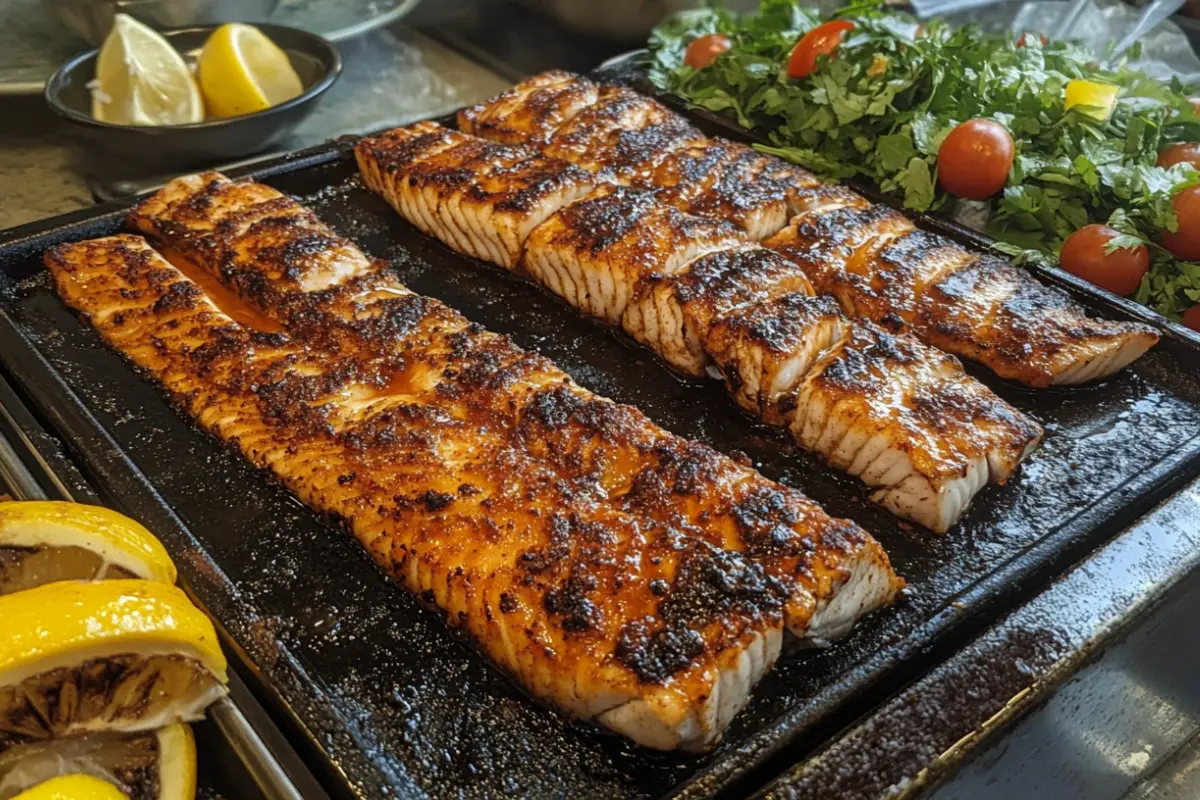 Blackened fish served with fresh sides What goes with blackened fish?