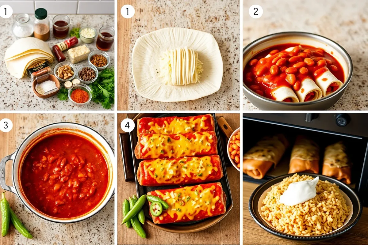 Bush Family Enchiladas served with vibrant toppings and side dishes