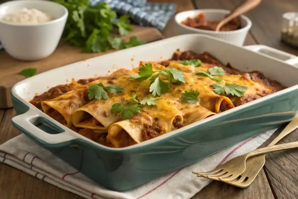 Enchiladas made from repurposed spicy taco soup