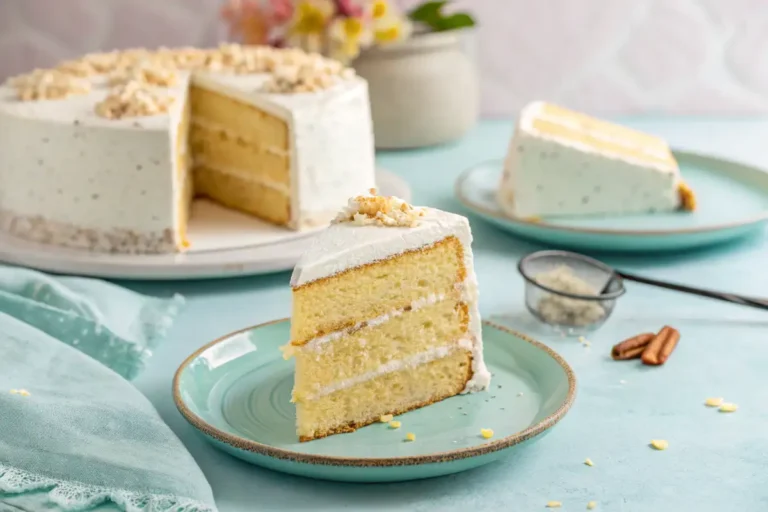 Can we eat a 10 day old cake? Slice of partially dry cake on a pastel plate